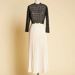 NWT black and ivory pleated maxi dress - ModCloth Little Mistress 10